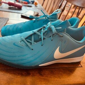 Nike Teal/Blue Indoor Turf Soccer Shoes with White Swoosh